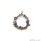 Gemstone Chip Hoop, 33x26mm Round, Gold Wire Wrapped Uncut Beads Jewelry, Nugget Pendant Charm, GemMartUSA (50550)